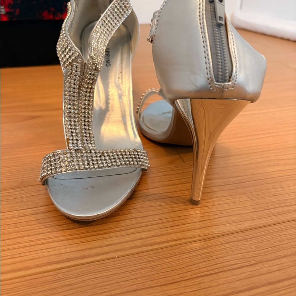 Call It Spring Silver Embellished Heels